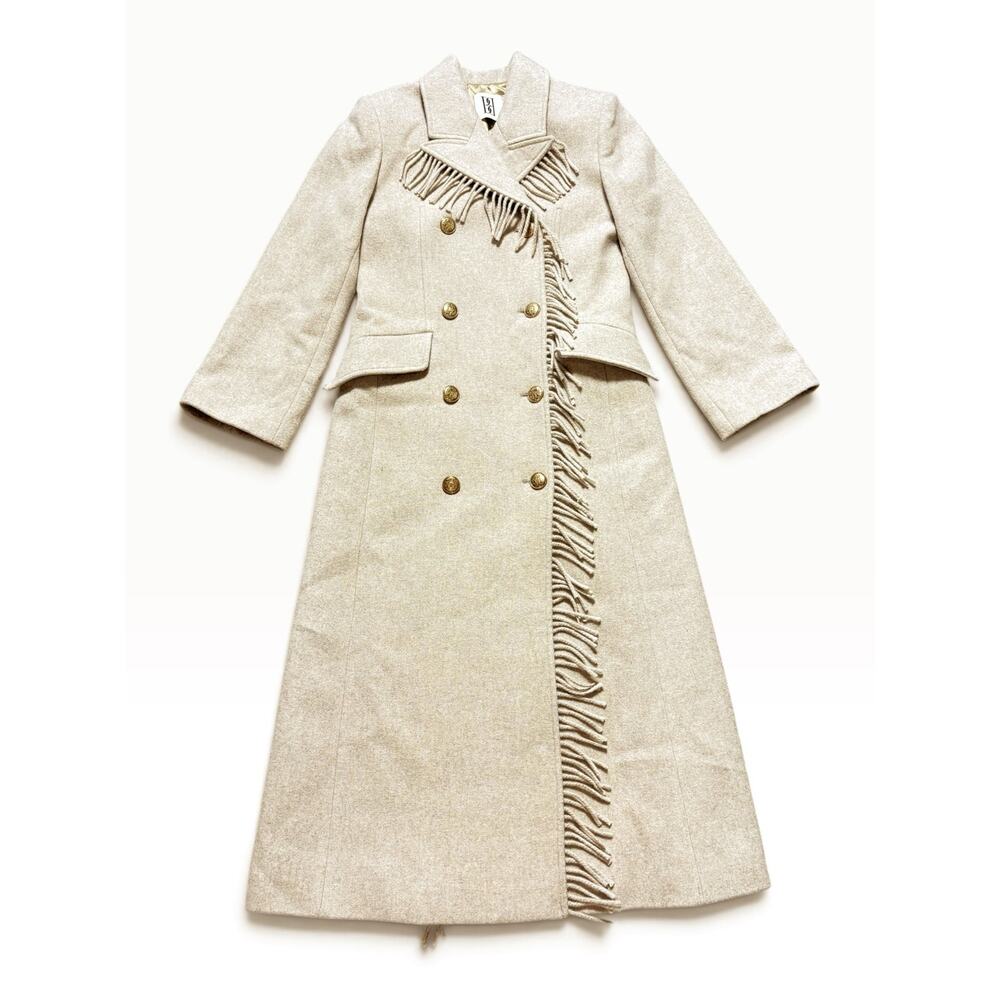 By Malene Birger Gardenia Beige Fringe Coat 36 FR 4 US - Picture 2 of 5